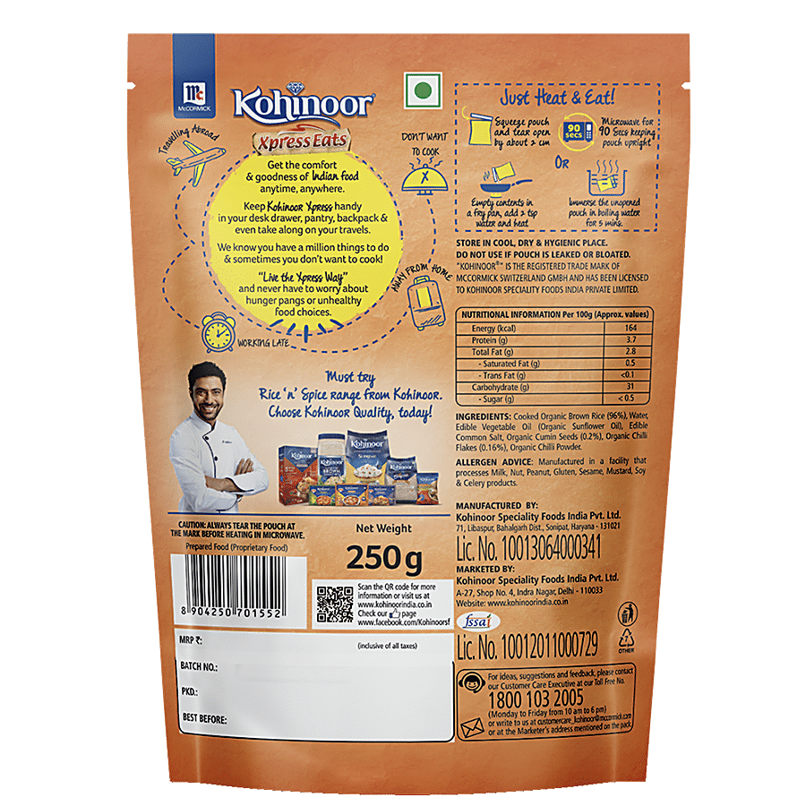 Kohinoor Xpress Eats Ready To Eat - Organic Brown Jeera Rice