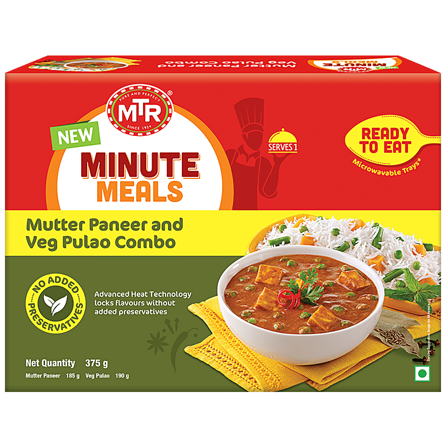 MTR Minute Meals - Muttar Paneer & Veg Pulao Combo