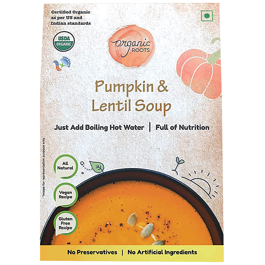 Organic Roots Pumpkin & Lentil Soup Instant Mix - Rich In Nutrition