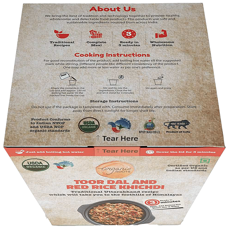 Organic Roots Toor Dal & Red Rice Khichdi - Superfood