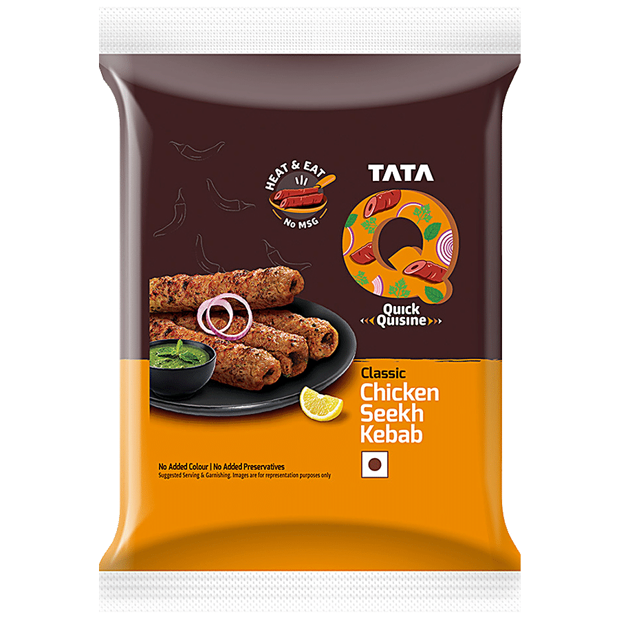 TATA Q Ready To Eat Classic Chicken Seekh Chicken Kebab - High-Quality Ingredients