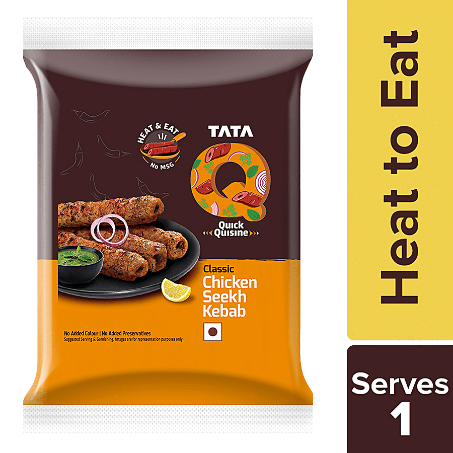 TATA Q Ready To Eat Classic Chicken Seekh Chicken Kebab - High-Quality Ingredients