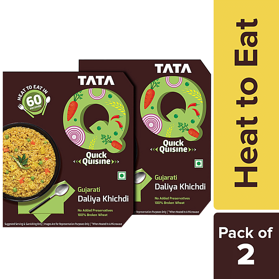 TATA Q Ready To Eat Gujarati Veg Daliya Khichdi - No Added Preservatives