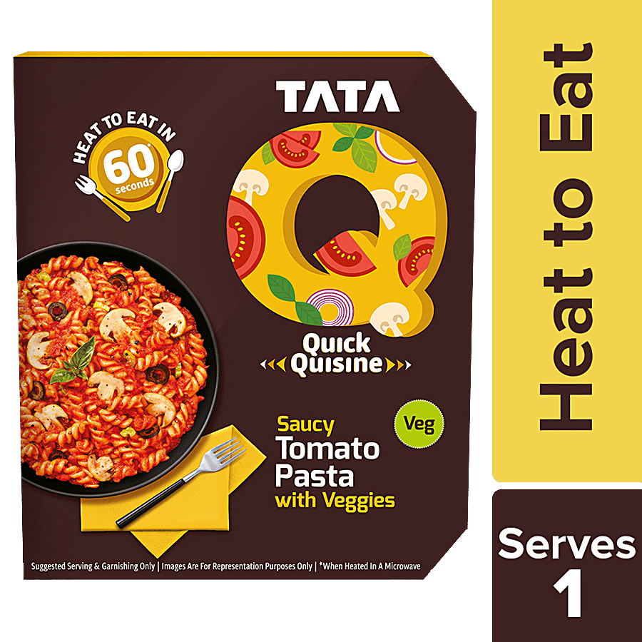 TATA Q Ready To Eat Saucy Tomato Pasta With Veggies - High Quality Ingredients