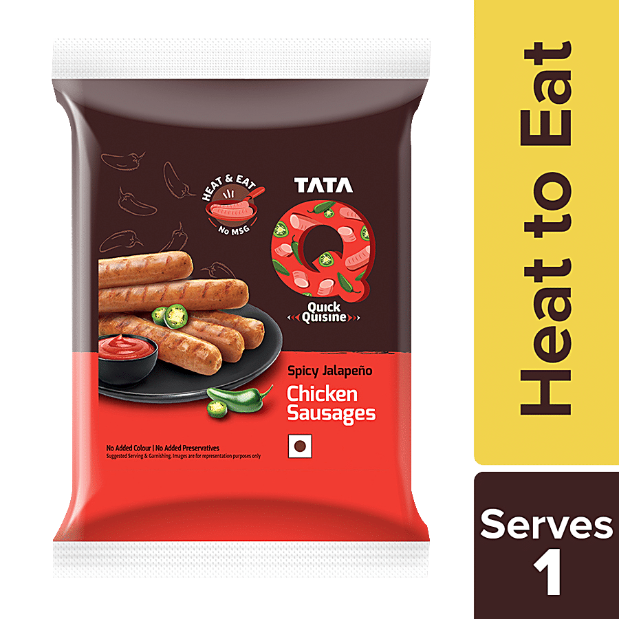 TATA Q Ready To Eat Spicy Jalapeno Chicken Sausages - No Added Colour & Preservatives