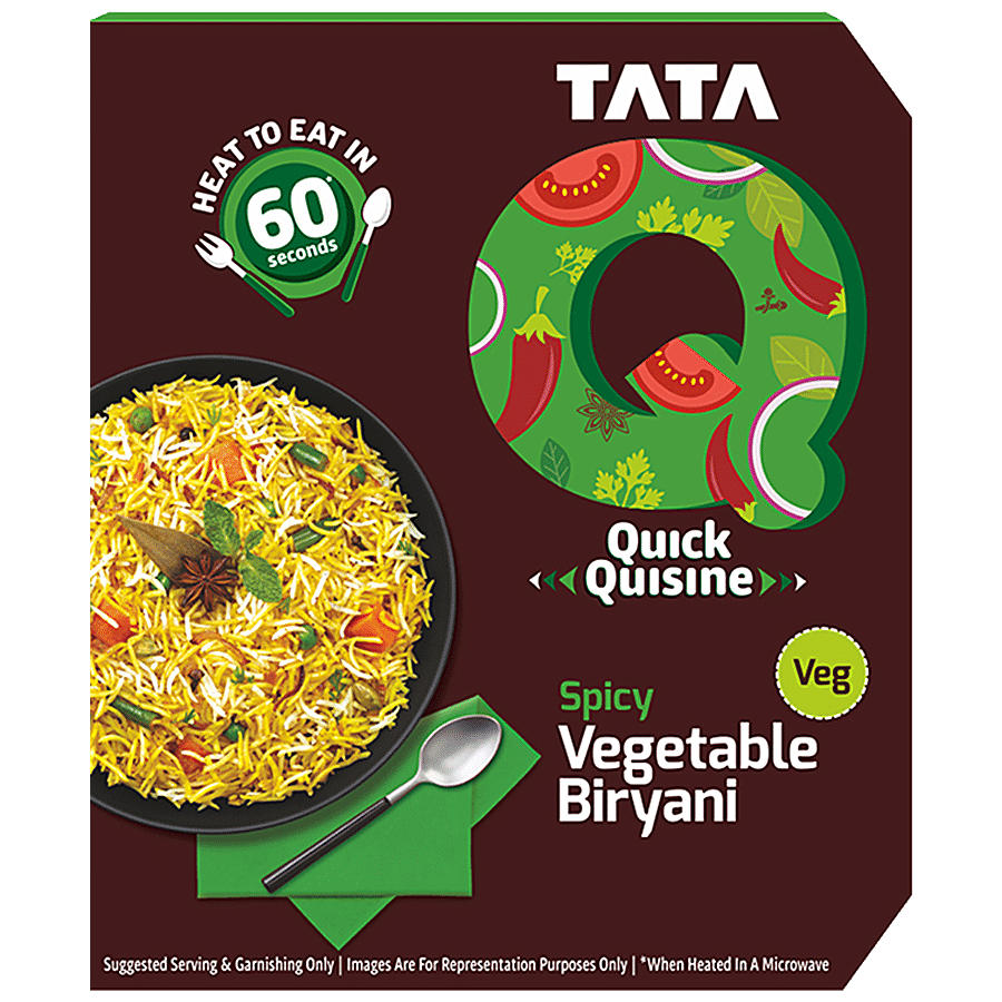 TATA Q Ready To Eat Veg Spicy Vegetable Biryani - High Quality Ingredients