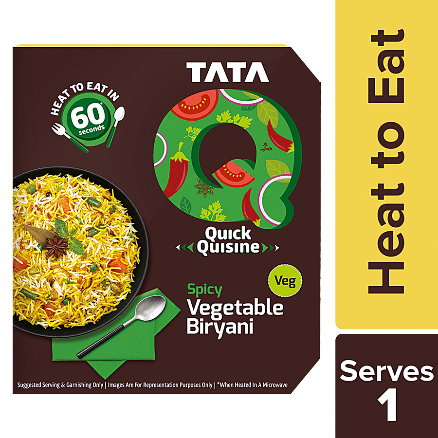 TATA Q Ready To Eat Veg Spicy Vegetable Biryani - High Quality Ingredients