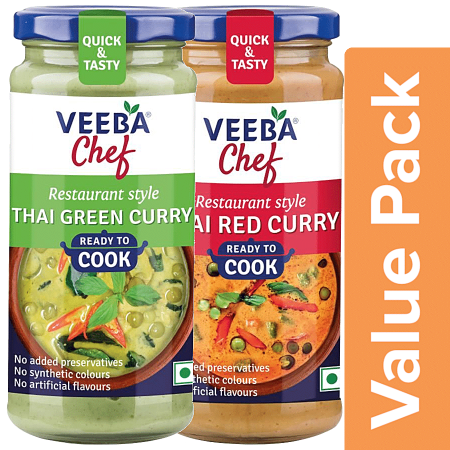 VEEBA Chef Thai Green Curry 240 g + Chef Thai Red Curry 240 g