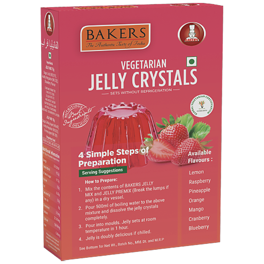 BAKERS Vegetarian Jelly Crystals - Strawberry Flavour