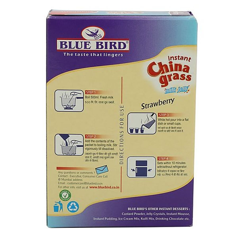 Blue Bird Instant China Grass Milk Jelly - Strawberry Flavoured