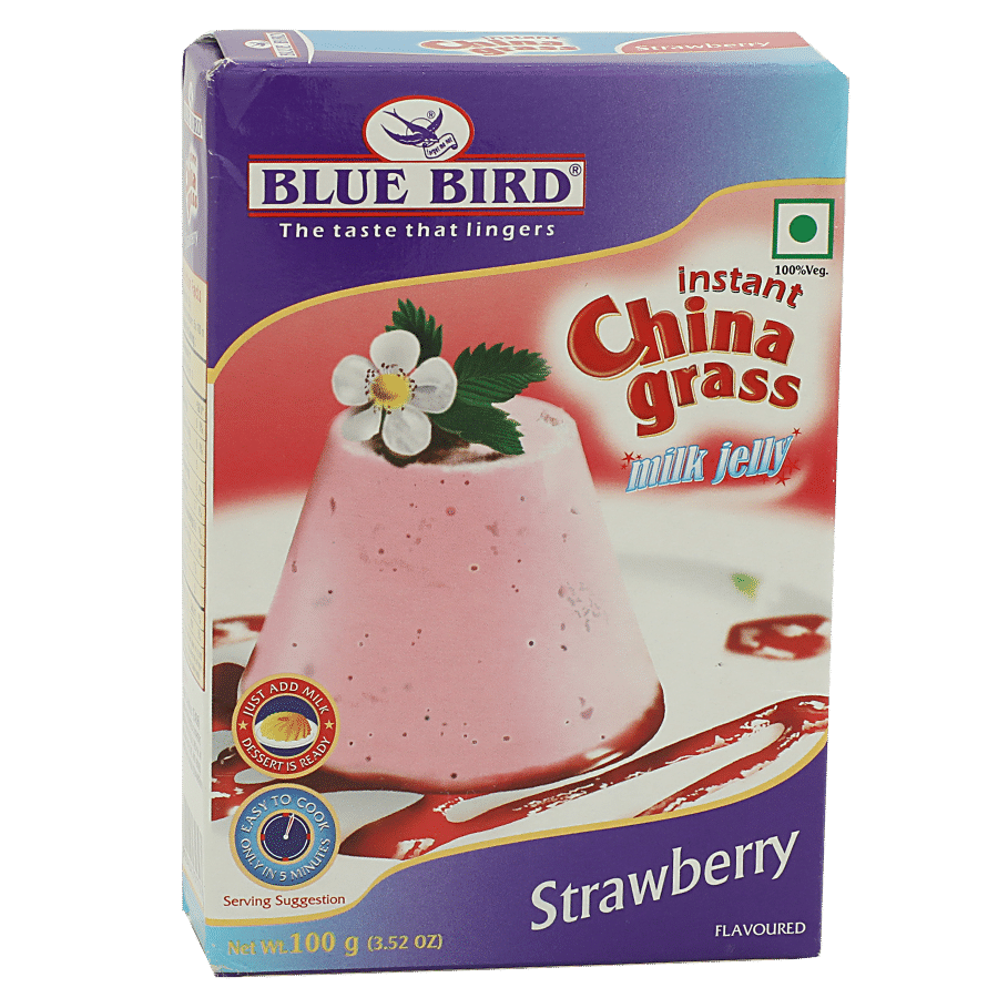 Blue Bird Instant China Grass Milk Jelly - Strawberry Flavoured