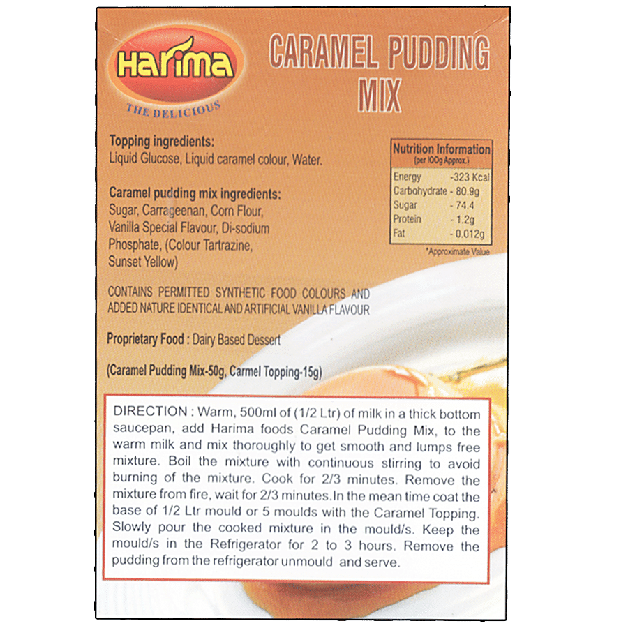 HARIMA  Caramel Pudding Mix - With Topping Inside