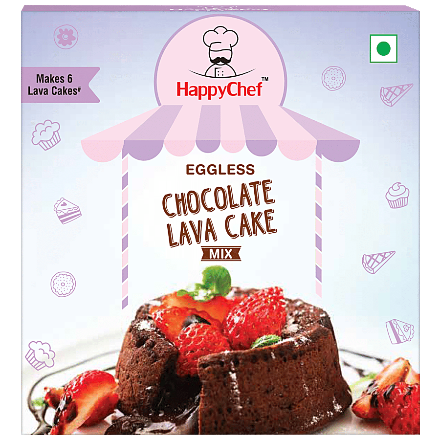 HappyChef Eggless Chocolate Lava Cake Mix - Quick & Easy