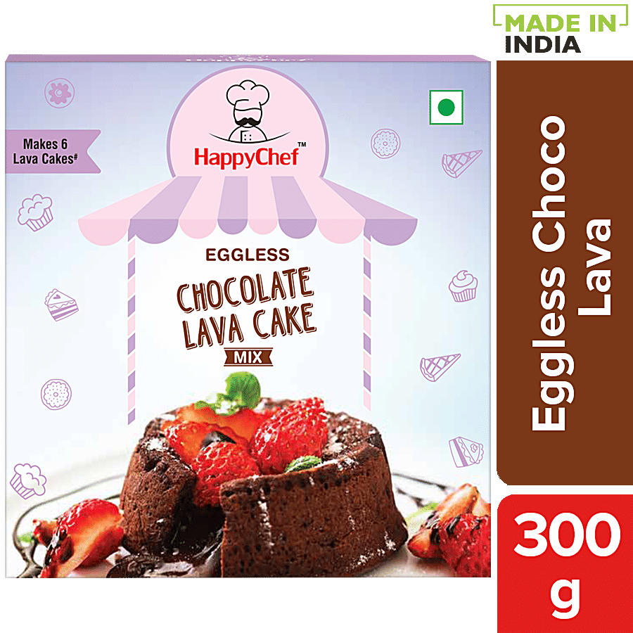 HappyChef Eggless Chocolate Lava Cake Mix - Quick & Easy