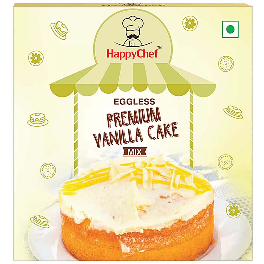 HappyChef Eggless Premium Vanilla Cake Mix - Quick & Easy