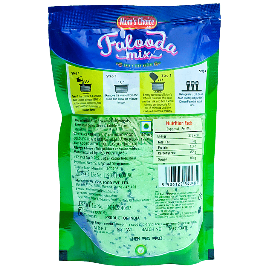 MOM'S CHOICE Kesar Pista Falooda Mix - Easy To Make Dessert