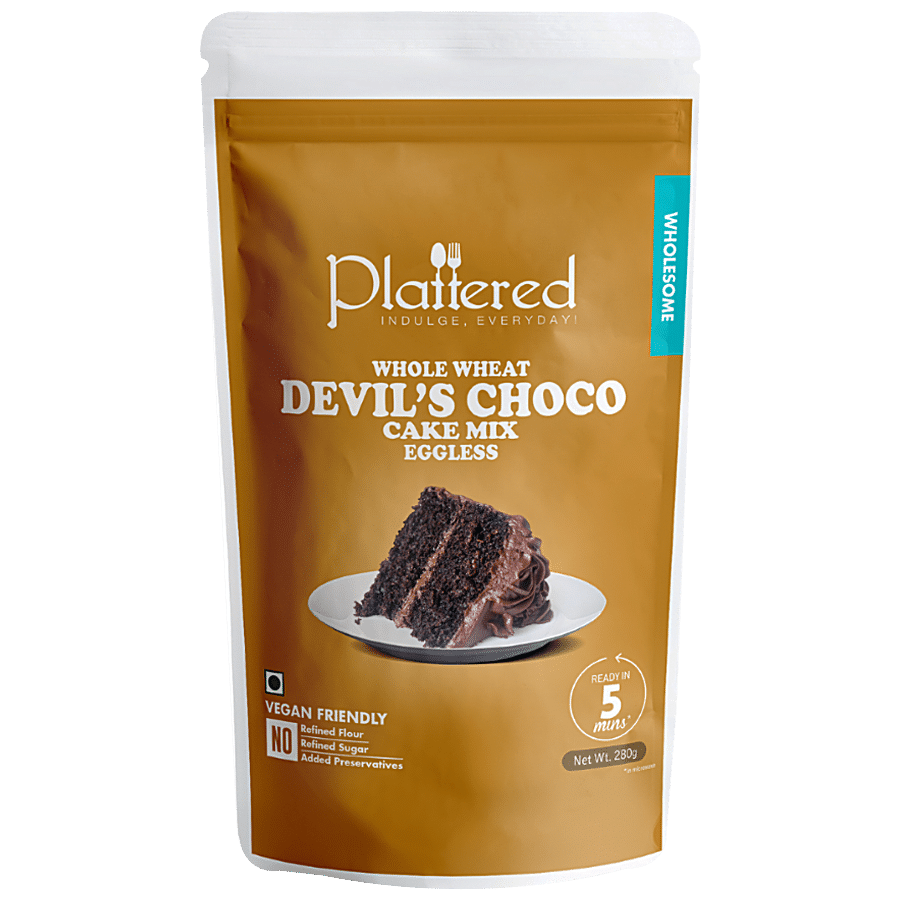 PLATTERED Whole Wheat Devil's Choco Cake Mix - Eggless