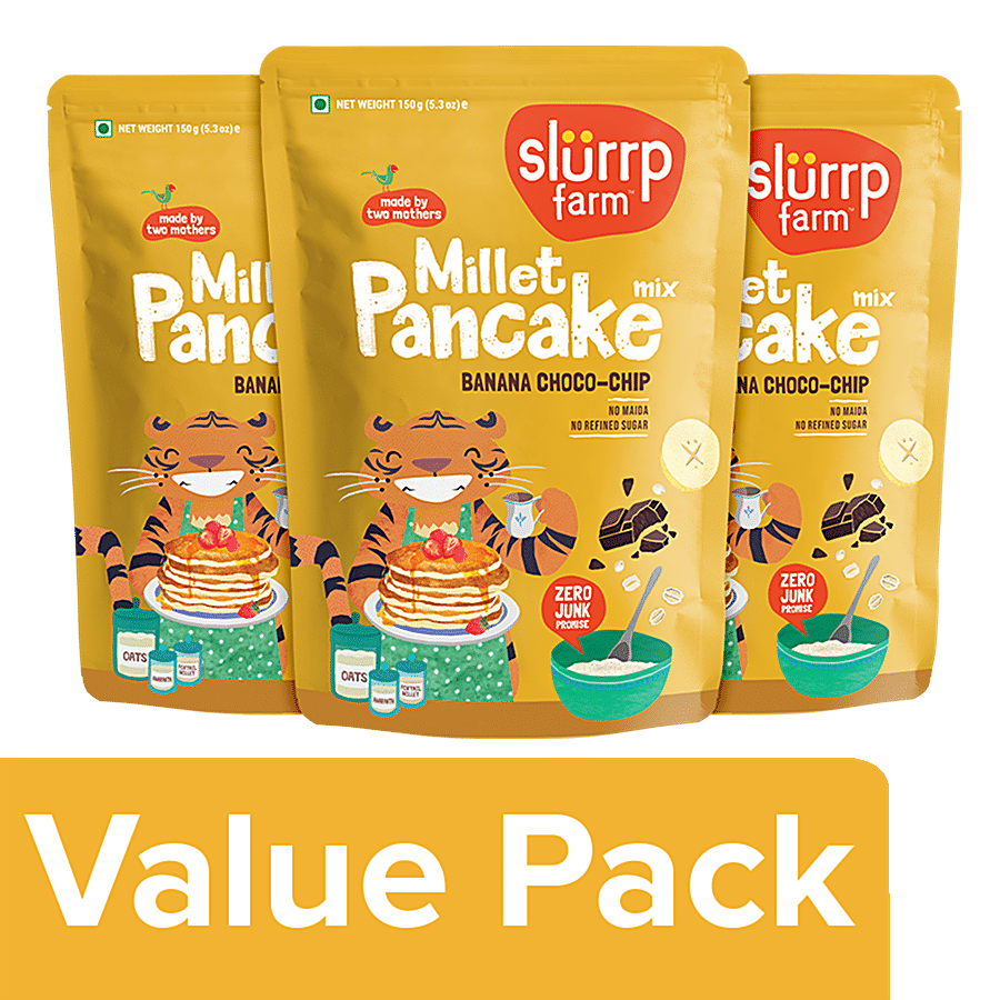 Slurrp Farm Banana Chocochip Pancake Mix - No Maida