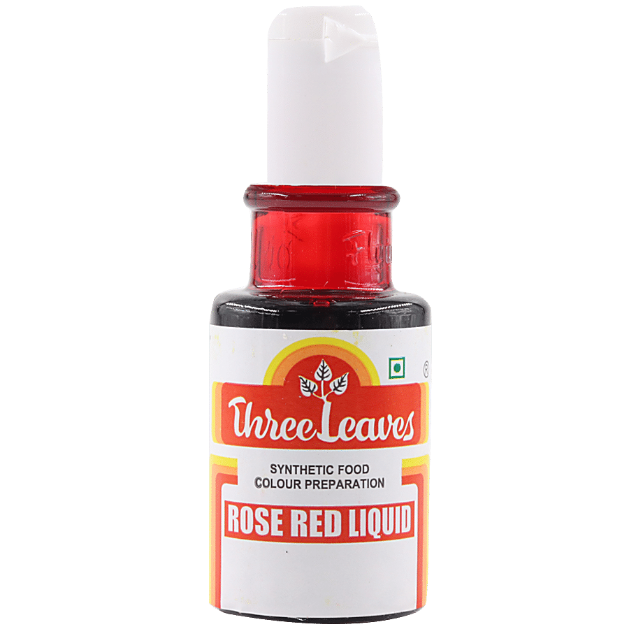 Three Leaves Synthetic Food Colour Preparation - Rose Red Liquid