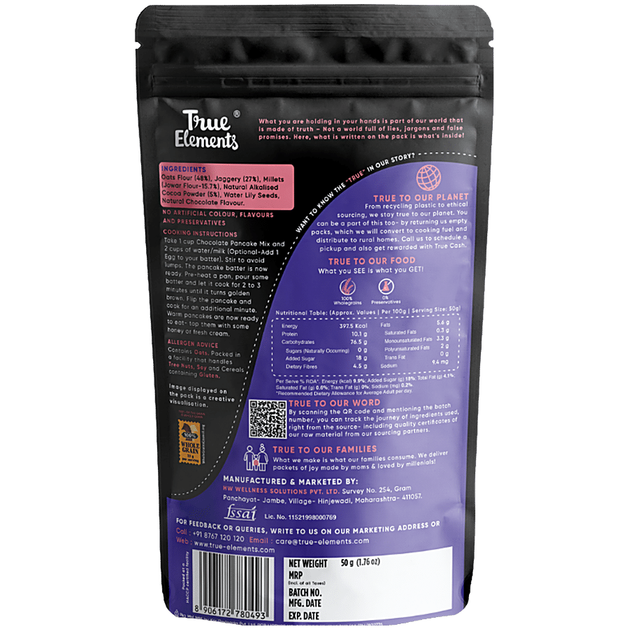 True Elements Chocolate Pancake Mix - Ready To Cook Breakfast