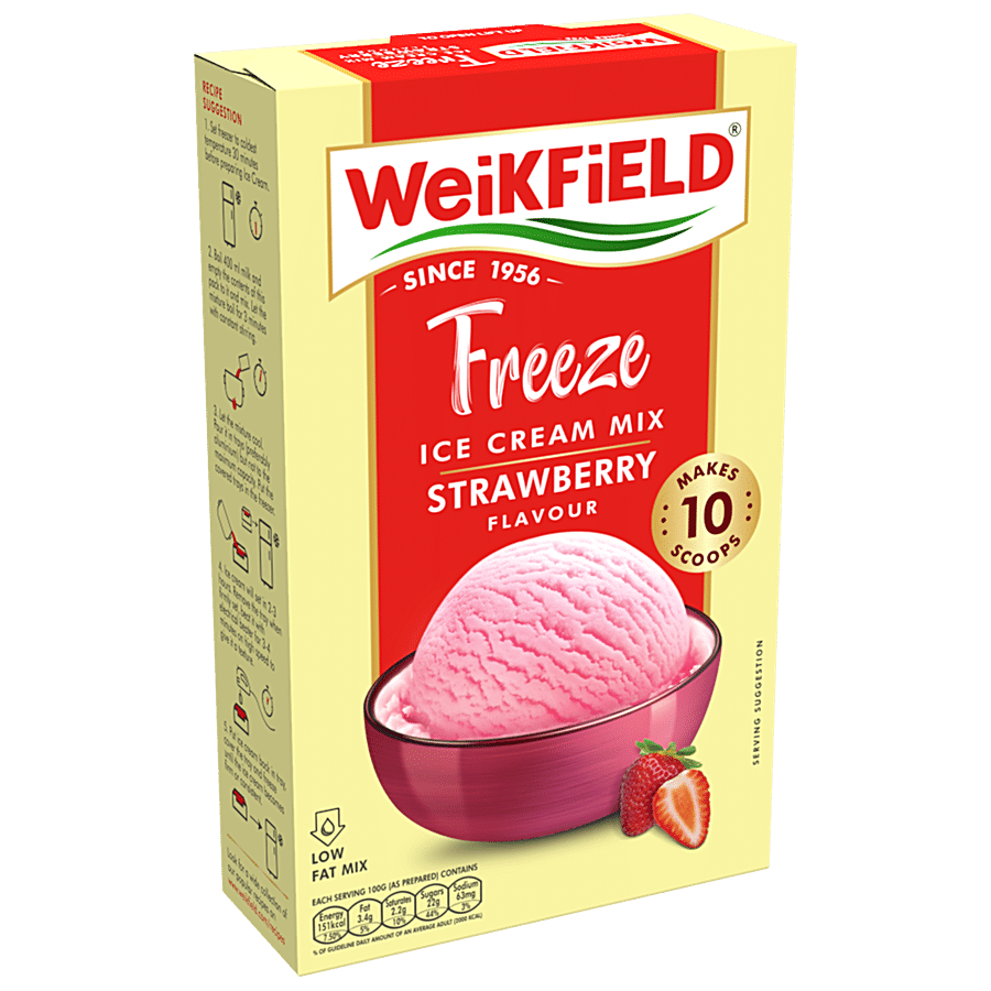 Weikfield Freeze Ice Cream Mix Powder - Strawberry Flavour