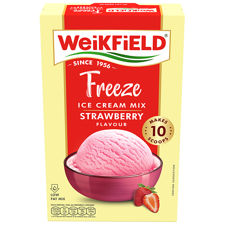 Weikfield Freeze Ice Cream Mix Powder - Strawberry Flavour