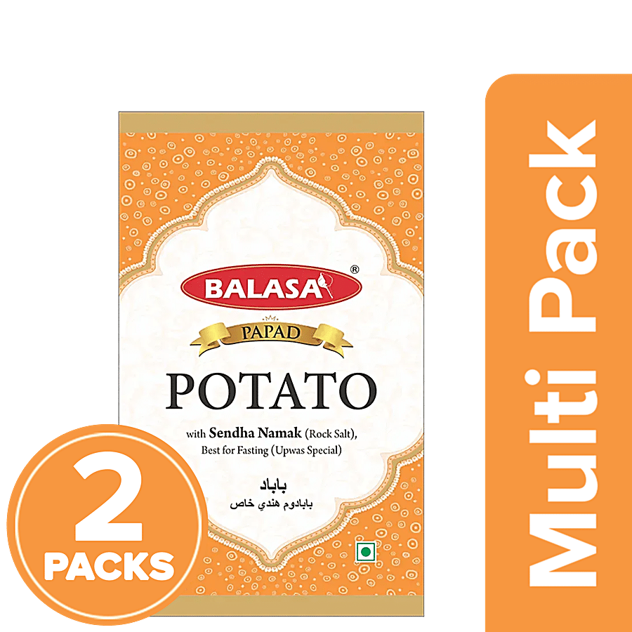 BALASA Plain Potato Papad - With Rock Salt