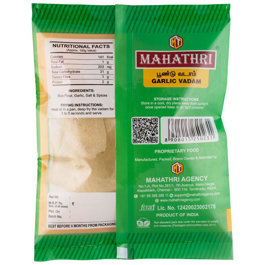 Mahathri Garlic Vadam - Crunchy Snack