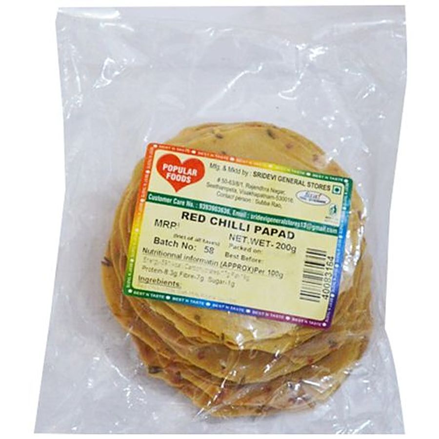 Popular Foods Red Chilly Papad