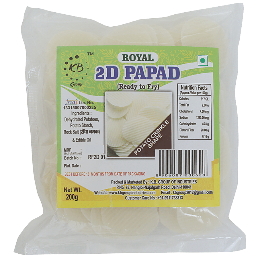 Royal 2D Papad Potato Crinkle Shape - Navratri Special