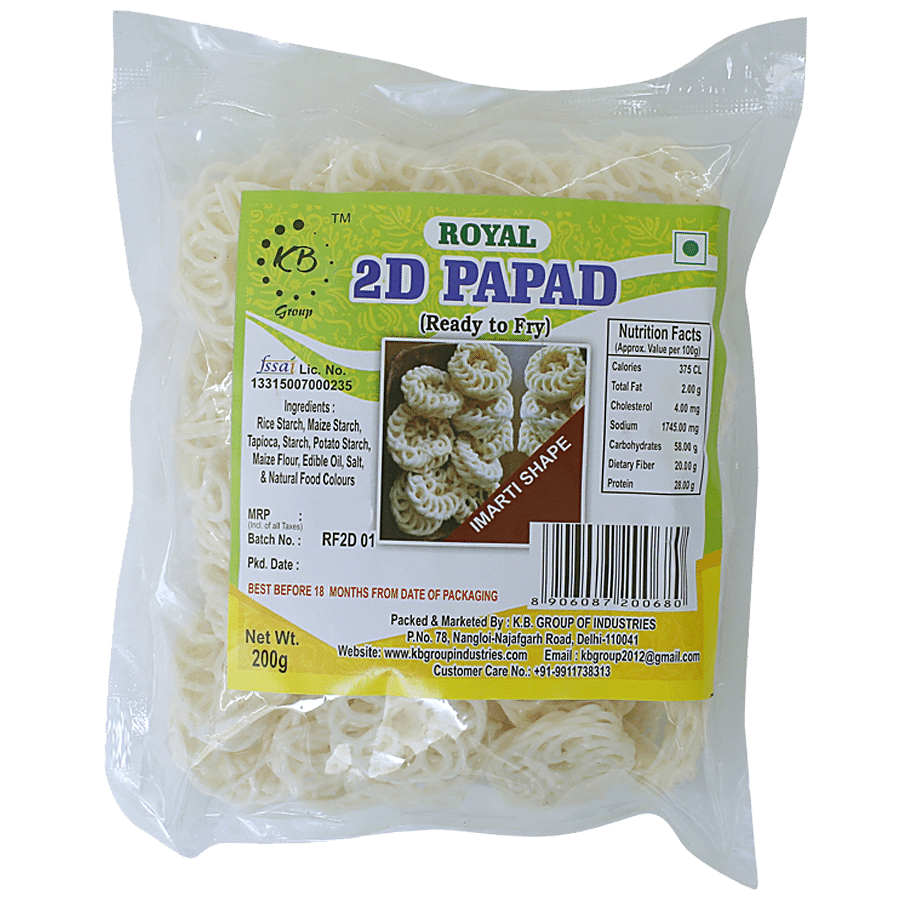 Royal 2d Papad - Imarti Shape