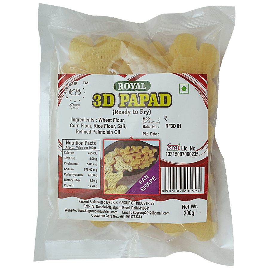 Royal 3D Papad - Fan Shape