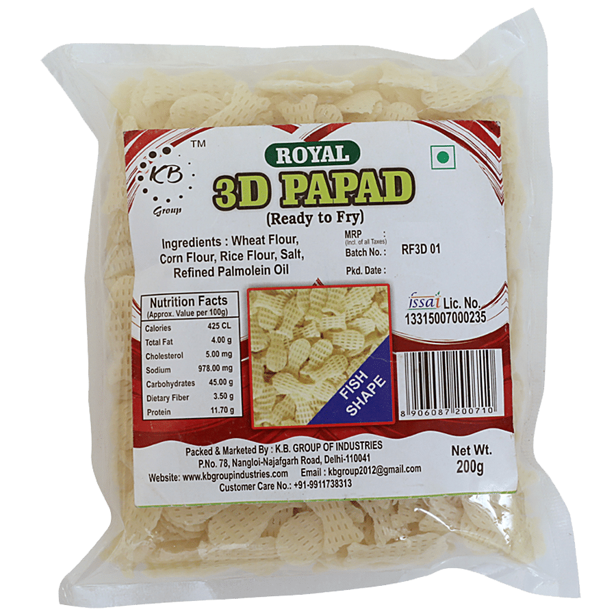 Royal 3d Papad - Fish Shape