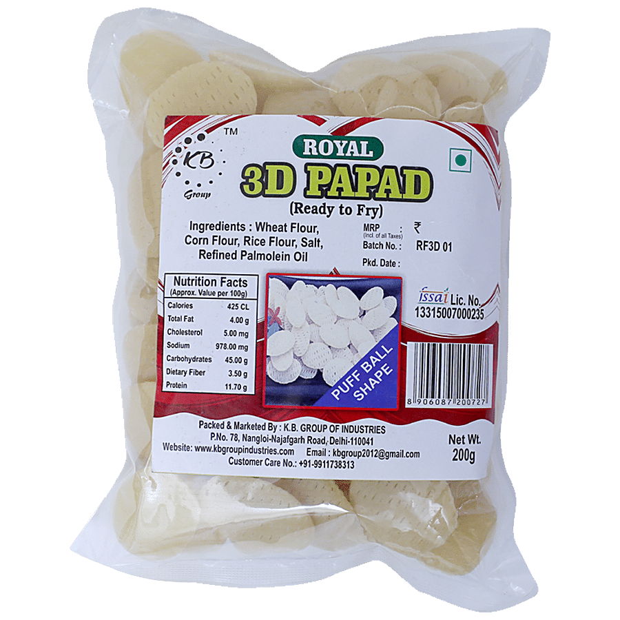 Royal 3d Papad - Puff Ball Shape