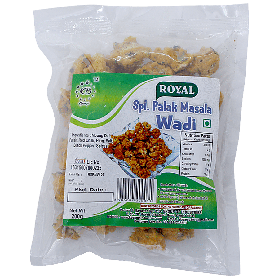 Royal Special Palak Masala Wadi - Ready To Cook