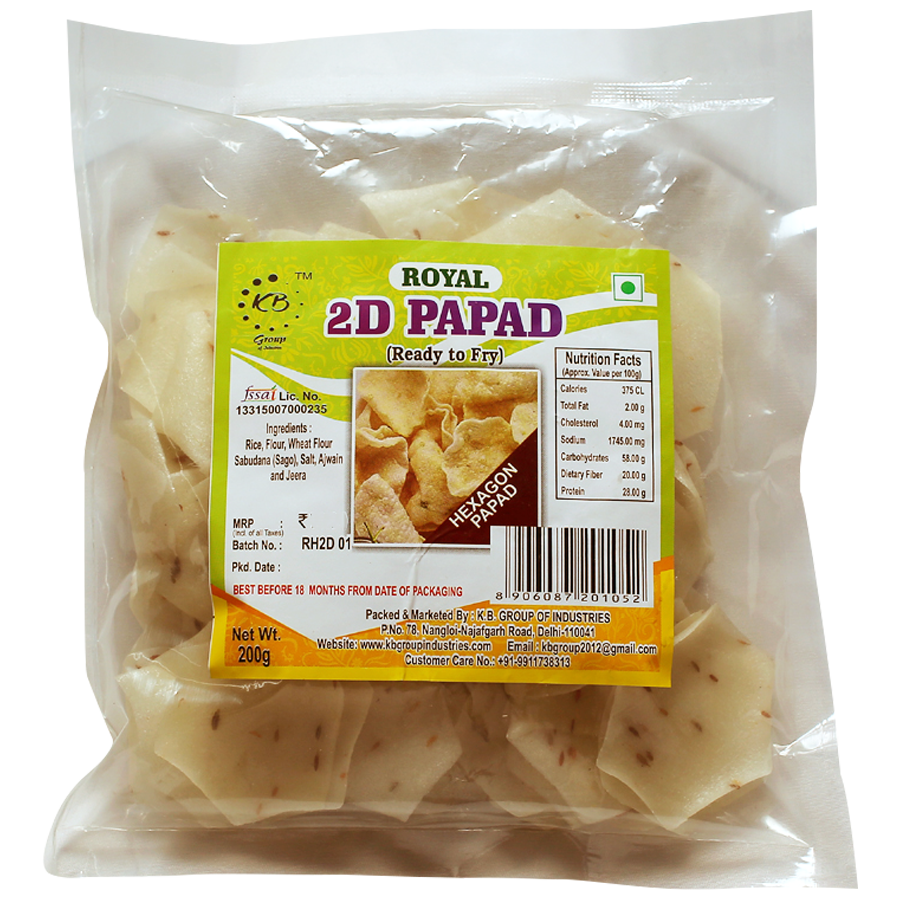 Royal 2D Papad - Hexagon Shape