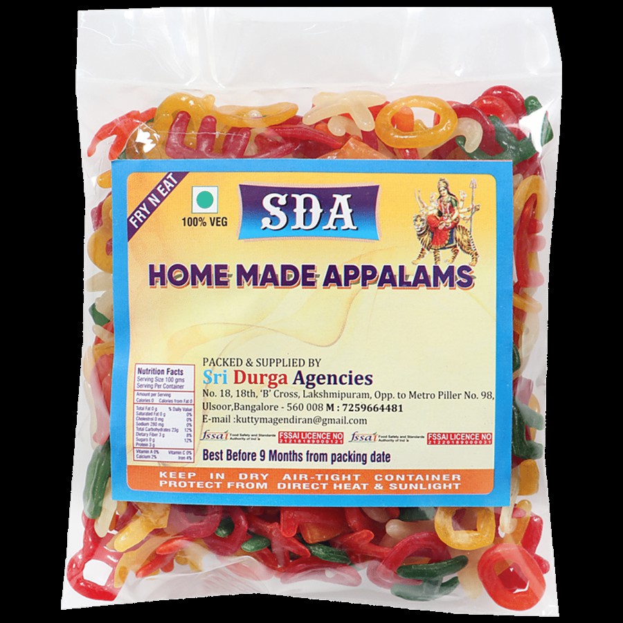 SDA PAPPADS Homemade Appalams/Papad - ABCD