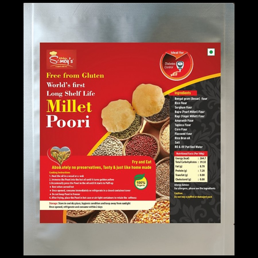 SOMEYS KITCHEN PVT LTD Millet Poori - Free From Gluten