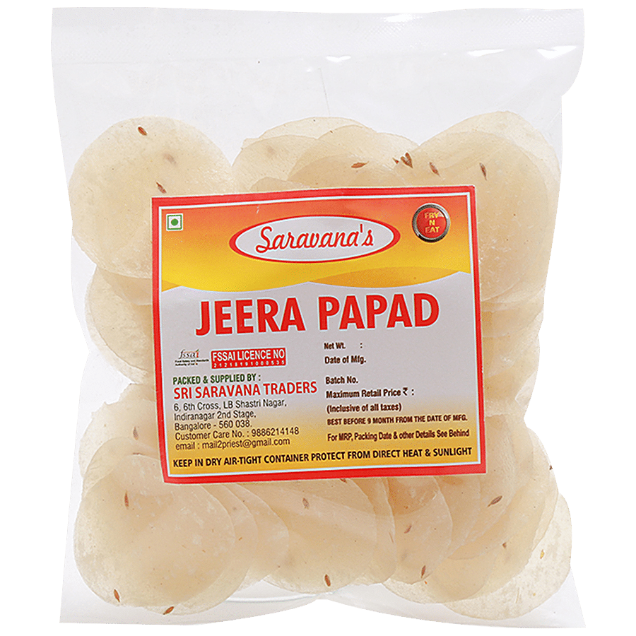 Saravanas Jeera Papad