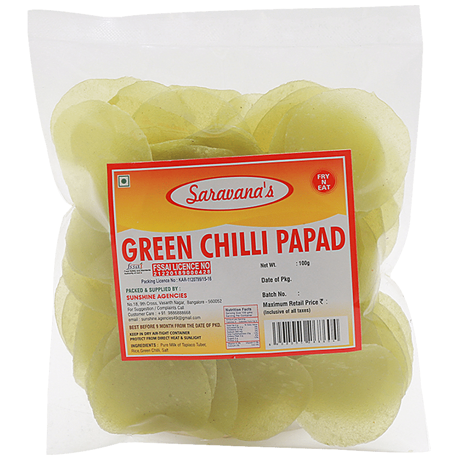 Saravanas Papad - Green Chilly