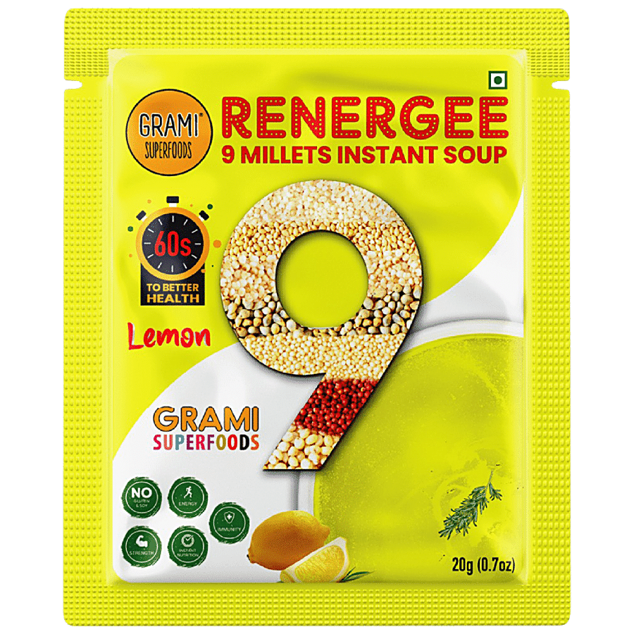 GRAMI SUPERFOODS Renergee 9 Millets Instant Soup - Lemon