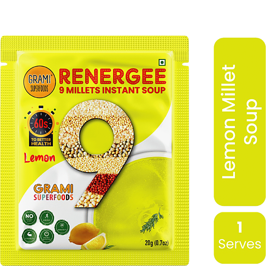 GRAMI SUPERFOODS Renergee 9 Millets Instant Soup - Lemon