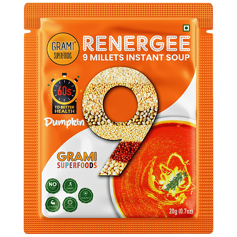 GRAMI SUPERFOODS Renergee 9 Millets Instant Soup - Pumpkin