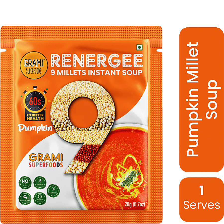 GRAMI SUPERFOODS Renergee 9 Millets Instant Soup - Pumpkin