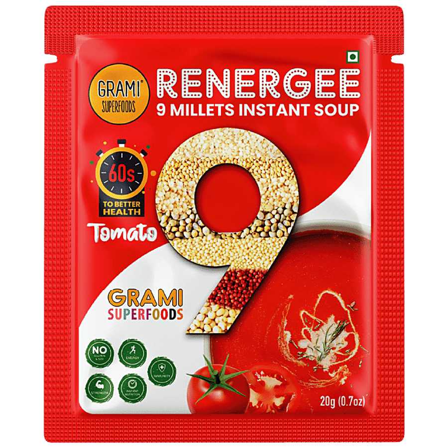 GRAMI SUPERFOODS Renergee 9 Millets Instant Soup - Tomato