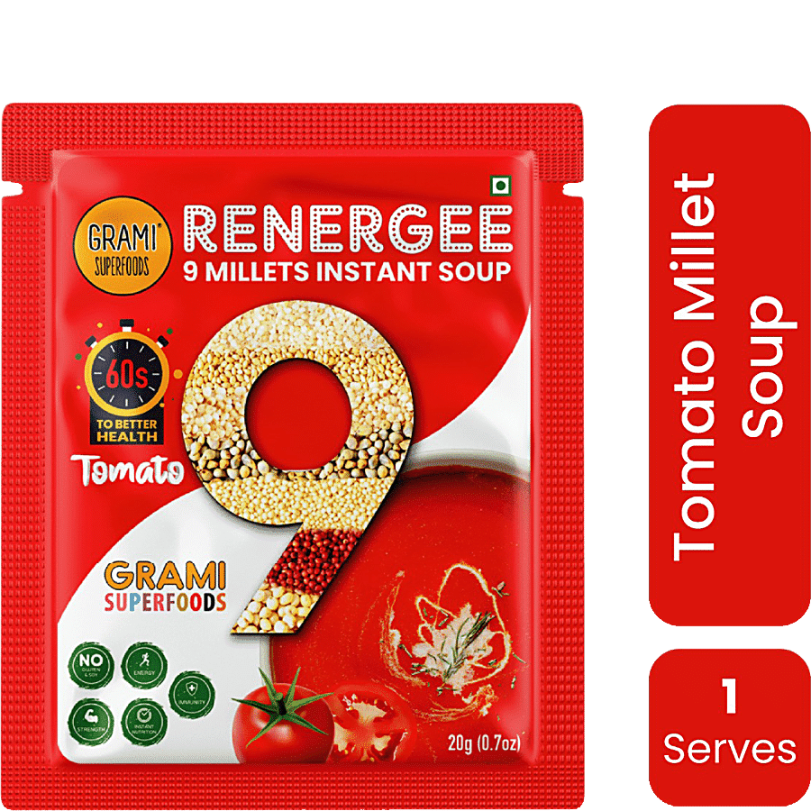 GRAMI SUPERFOODS Renergee 9 Millets Instant Soup - Tomato