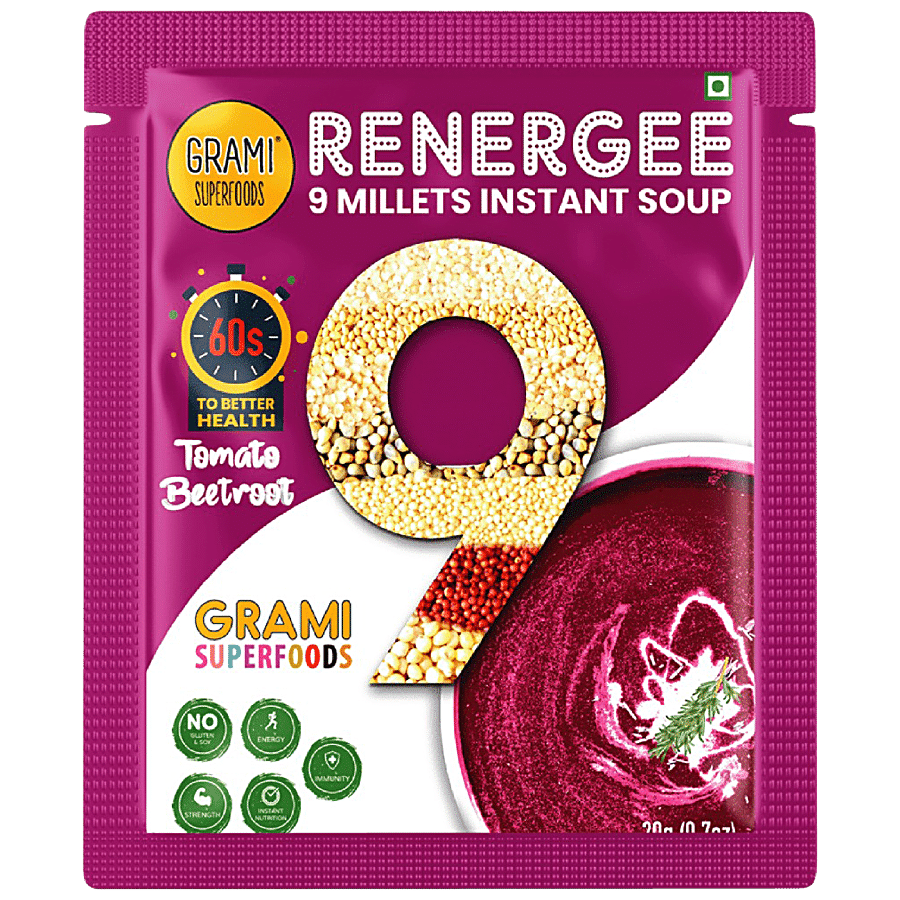 GRAMI SUPERFOODS Renergee 9 Millets Instant Soup - Tomato Beetroot