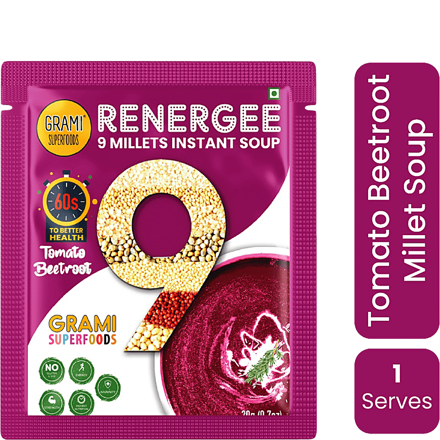 GRAMI SUPERFOODS Renergee 9 Millets Instant Soup - Tomato Beetroot