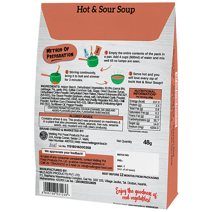 Inchi  Hot & Sour Soup With Real Vegetables - Cook-Up For Any-Time