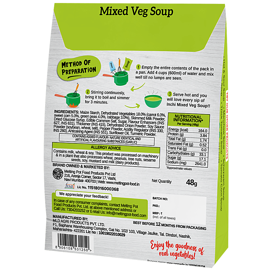 Inchi  Mixed Veg Soup With Real Vegetables - Cook-Up For Any-Time